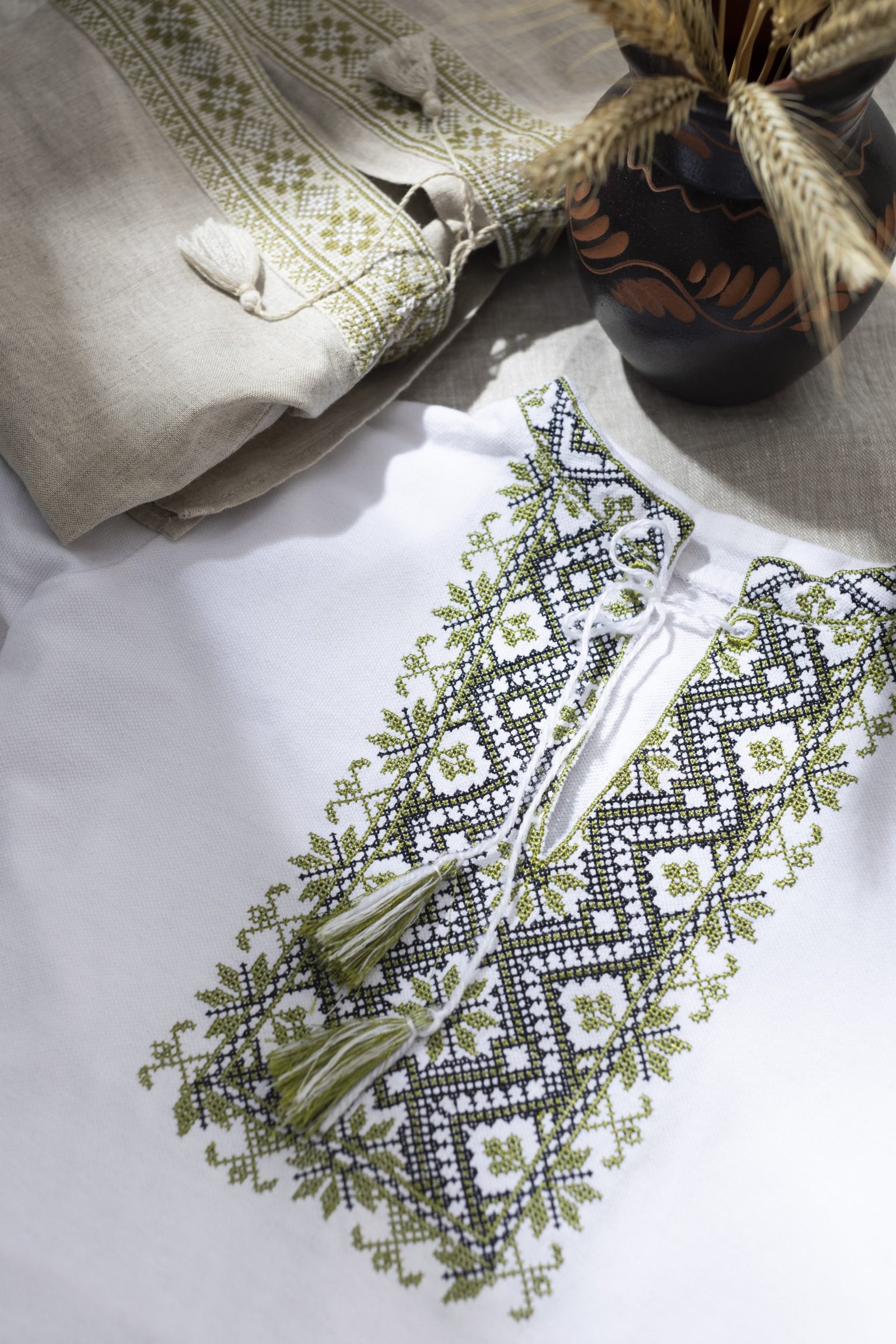 high angle beautiful shirt with embroidery